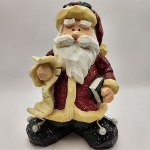 Vintage Three Hands Corp. Santa's Collection Resin Santa w/List & Book